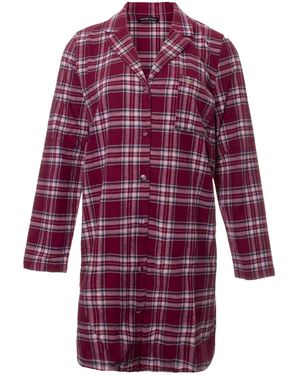 Pretty You London Classic Cotton Plaid Nightshirt - Red