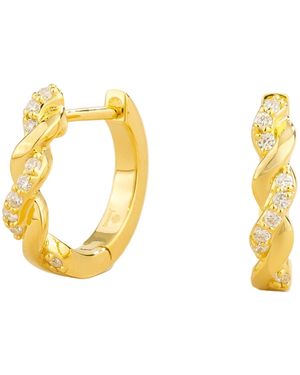 Juvetti Cora Diamonds Huggie Earrings Set - Metallic