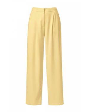 AGGI by HALEWSKI Omena Butter Long Wide Trouser With Slits - Yellow