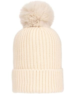 At Last Neutrals Chunky Six Ply Cashmere Hat - Natural