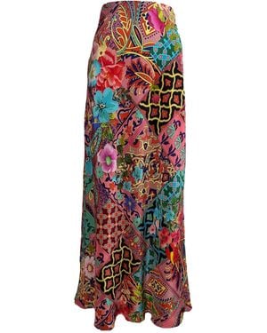 Introvertie VIENNA Oia Bias Cut Silk Maxi Skirt - Red