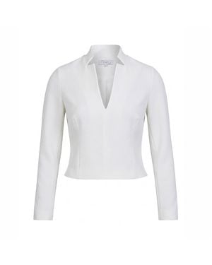 Maan Istanbul High Neck Long Sleeve Blouse - White