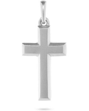 7879 Platinum Cross Pendant - White