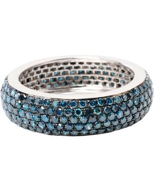 Artisan Diamond Pave Band Ring - Blue