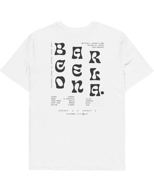 Anchor and Crew Gustatory Barcelona Coffee Scene Organic Cotton Embroidered T-Shirt - White