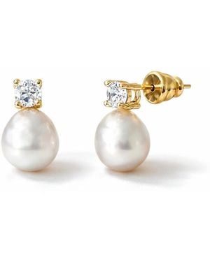 Ninemoo Lueur Solitaire Pearl Earrings - Metallic