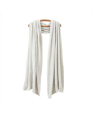 OUBAS Neutrals Fine Lambswool Brant Wrap - White