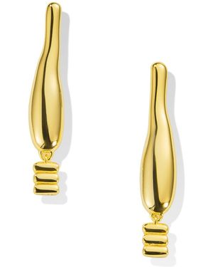 Lait & Lune Flute Earrings - Metallic