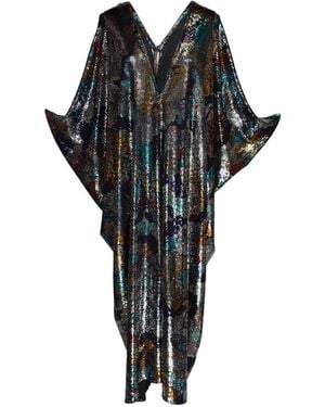 Jennafer Grace Disco Prism Sequin Caftan Kaftan Dress - Black