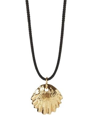 Muru Shell Cord Necklace - Metallic