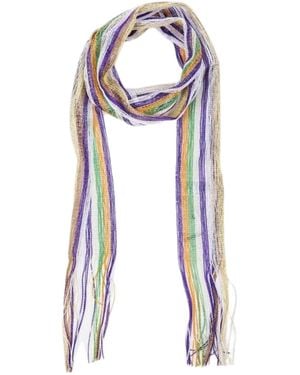 Saachi Lurex Solid Skinny Fringe Scarf - Multicolour
