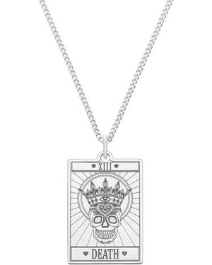 CarterGore Small Sterling “Death” Tarot Card Necklace - White