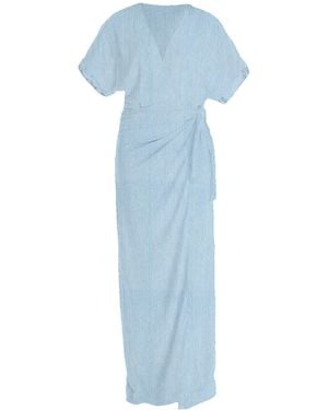 carlton jones Long Wrap Dress - Blue
