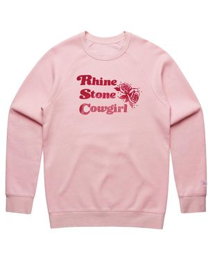 Black Cake Barbie Girl Bling Glitter Rhinestone Cowgirl Sweatshirt - Pink