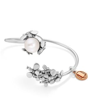 Unaloe Handmade Italian Jewellery With Natural Stones Pearl– Artisan Bracelets For -Inspired Design Natural Queen - Metallic
