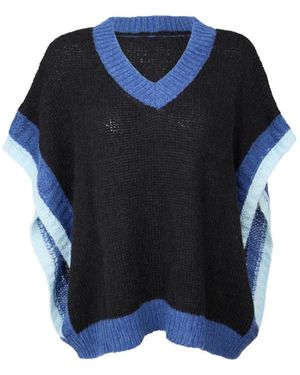 Saachi Colourblock Knit Jumper Vest - Blue