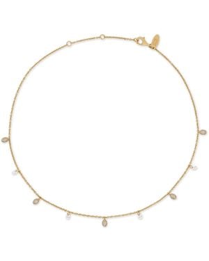 Stone Fruit Pit Necklace - Metallic