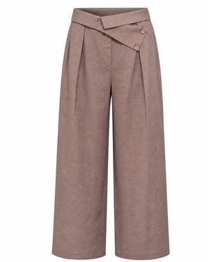 Lumina Eligma The Wrapline Linen Trouser - Brown