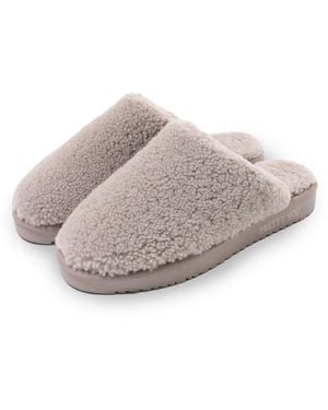 Pretty You London Sheepskin Mule Slipper Jude - Grey