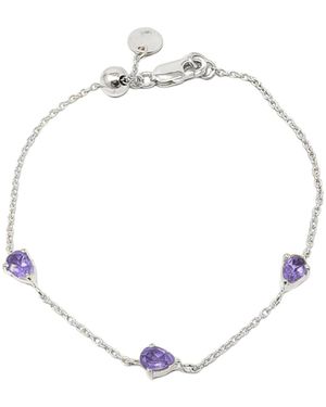 Sophelia Amethyst February Birthstone Minimalist Sterling Bracelet - Metallic