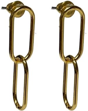 FV Jewellery Steel Me Paperclip Chain Earrings - Black