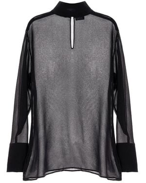 Lita Couture Oversized Blouse - Black