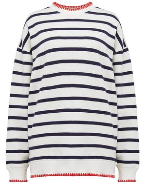 Sugarhill Noah Sweatshirt Off, Embroidery Trim - White