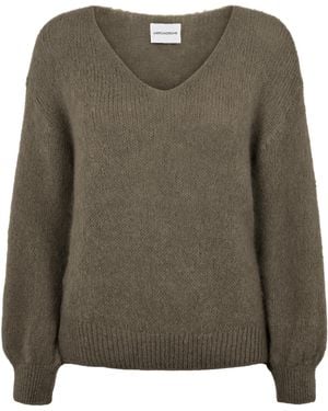 American Dreams Neutrals Milana Ls Alpaca Pullover Dark Taupe - Green
