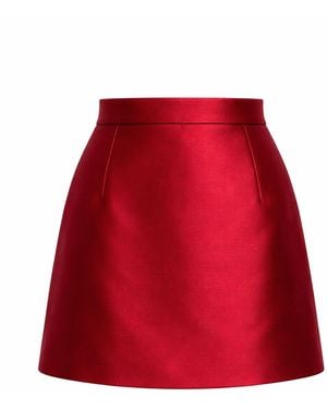 Richa Sharma Handcrafted Silk Mini Skirt - Red