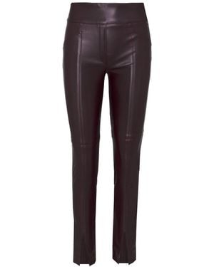 The Extreme Collection Berenice Burgundy Faux Leather Pants - Purple