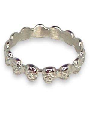 Jagged Halo Jewelry Eternity Skull Ring - Metallic