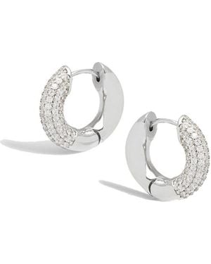 Potoska Satro Pave Hoop Earrings - Metallic