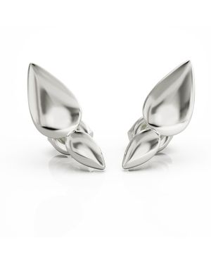 Linda Fiore Lotus Stud Earrings - Metallic