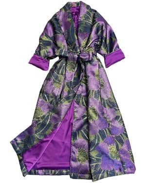 Julia Clancey Luxe Floral Opera Coat - Purple