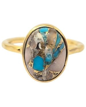 Harfi Statement Opal Gemstone Vermeil Ring - Blue