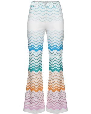 LOVEIST STORE Solana Printed Hhigh Waist Flared Pants - Blue