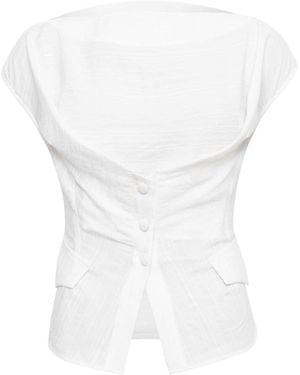 SÉLONE Liora Crossline Top - White