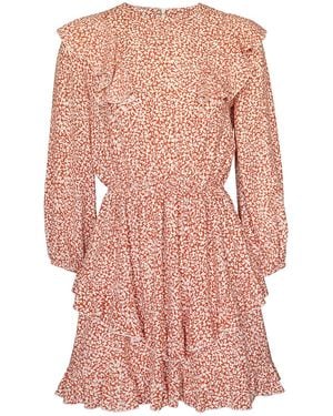 2KStyle Abito Ruffled Floral-Print Viscose Mini Dress - Pink