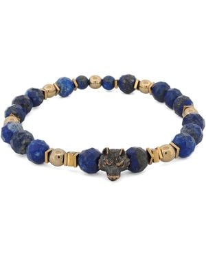 Ebru Jewelry Wolf Soul Lapis Lazuli Bracelet - Blue