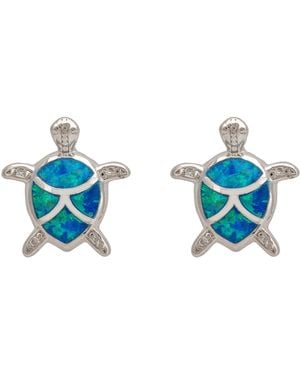 LÁTELITA London Turtle Opalite Stud Earrings - Blue