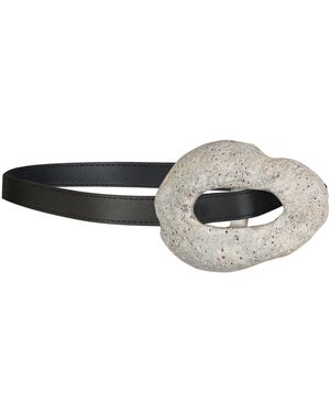 Anemoia Ceramic Detailed Leather Cuiron Belt - Black