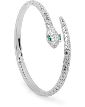 Saachi Serpent Sparkle Hinged Cuff - Metallic