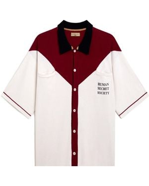 Human Secret Society Neutrals Fisherman. Silk Linen. & Cream - Red