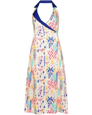 Maison Qala Sunset Martini Dress - Blue