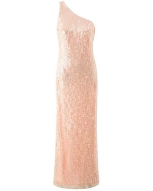 Aisl Blush One-Shoulder Sequin Maxi Dress - Pink