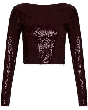 Thisisu Collection Sylvie Sequin Crop Top - Red