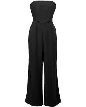 Smart and Joy Minimalist Bustier Jumpsuit - Black