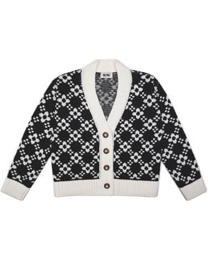Gigi Knitwear Flower Chain Cardi - Black