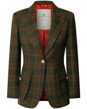 The Extreme Collection Checked Wool Blazer Grant - Green