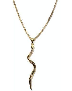 Rachel Nathan Crystal Snake Necklace - Metallic